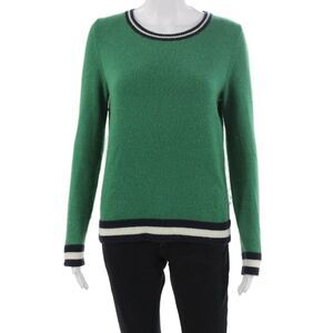 Jumper Unisex Pullover Cashmere Green Crewneck Long Sleeve Size 1